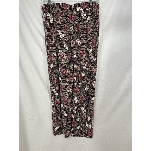 Denim 24/7 Other - Denim 24/7 Women's‎ 22W Rayon Floral Wide Leg Pants Drawstring Waist Boho Brown